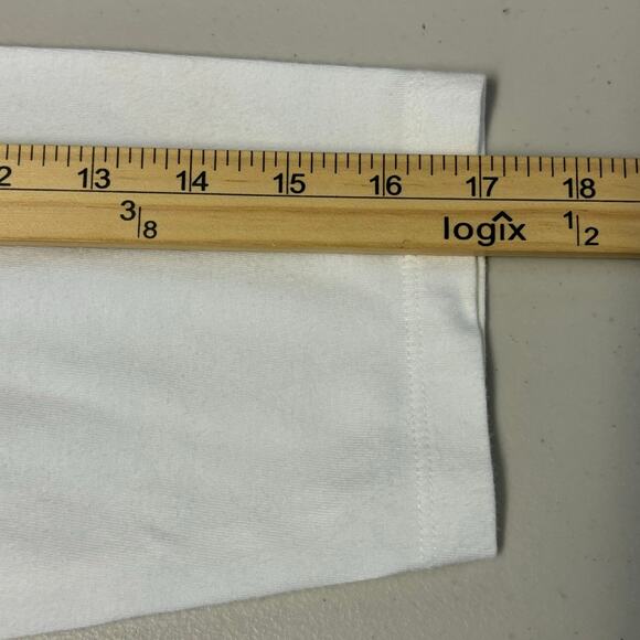 Chico's Shirt Blouse Womens Large White Scoop Neck Geometric Soft Stretch Casual - Picture 8 of 10